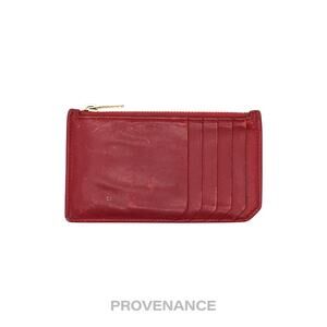🔴 Saint Laurent Paris SLP Fragment Zip Card Wallet - Red